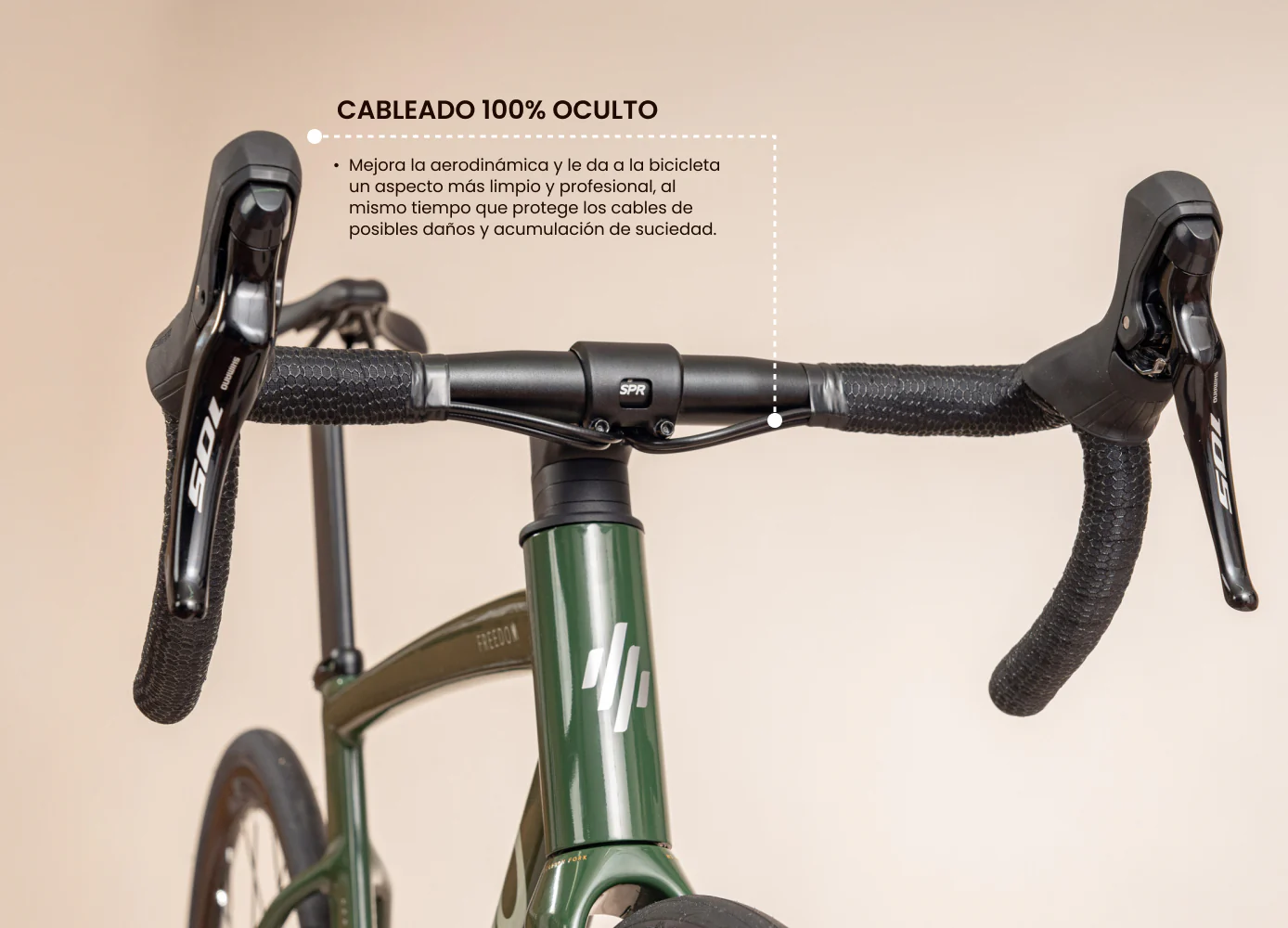 Bicicleta de ruta FREEDOM en aluminio con tenedor en carbono y Shimano 105 de 2x12 vel. - Image 12