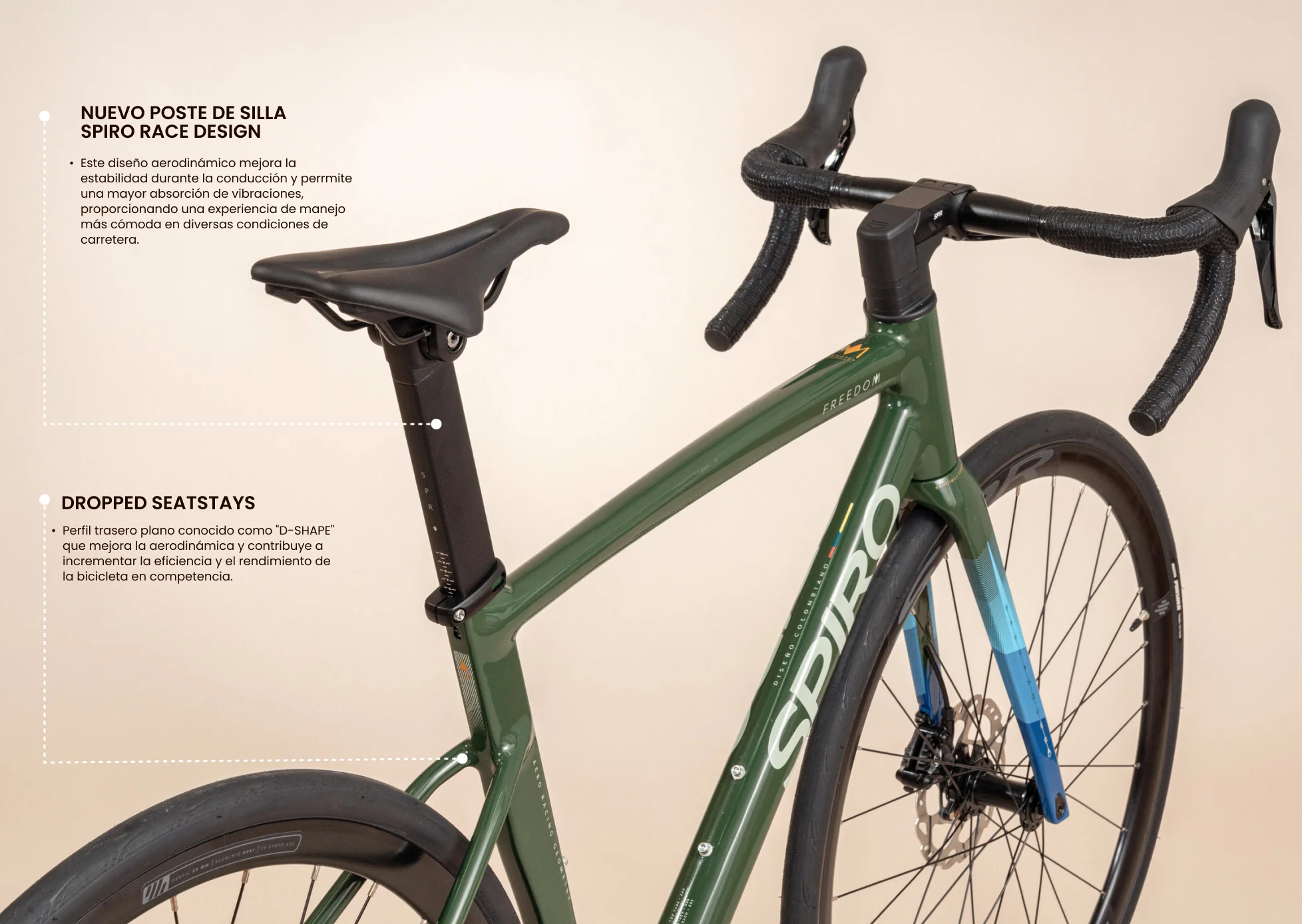 Bicicleta de ruta FREEDOM en aluminio con tenedor en carbono y Shimano 105 de 2x12 vel. - Image 14