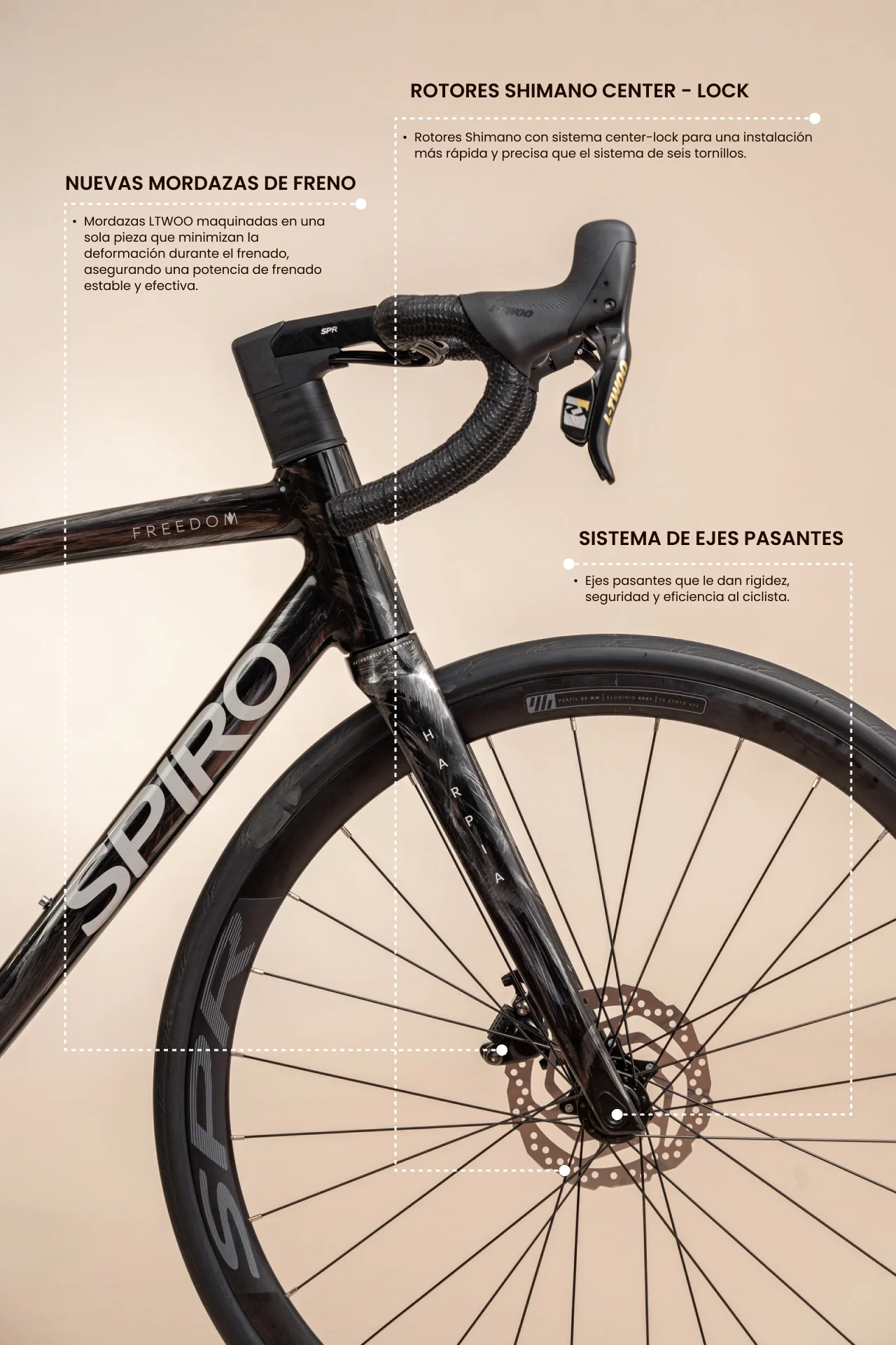 Bicicleta de ruta FREEDOM en aluminio con tenedor en carbono y LTWOO RX de 2x12 vel. - Image 16